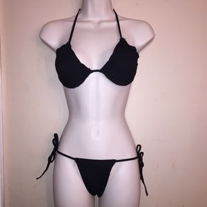 Swimsuit | Black Cloth Textured Swimsuit